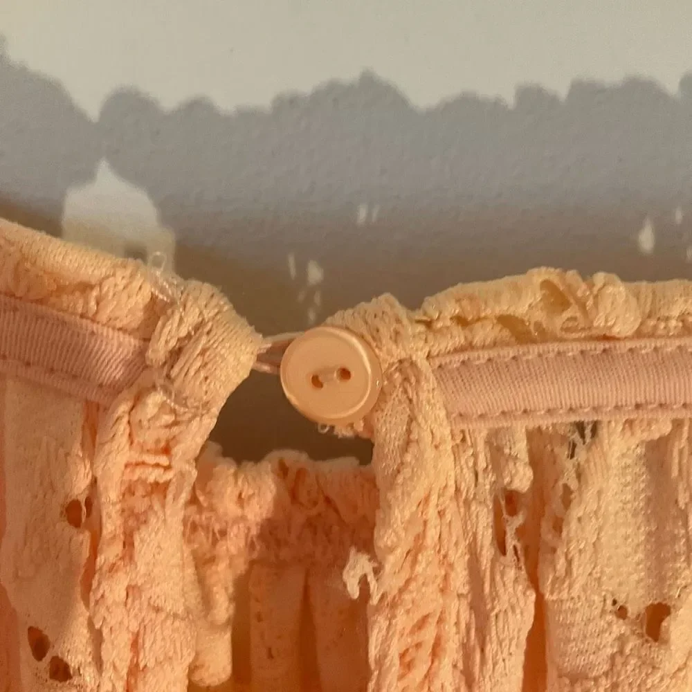Free People Olivia Lace Top, Soft girl Pink, Dolman Sleeves bridgerton princess
